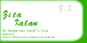 zita kalan business card